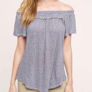 NWT Anthropogie • Striped Off the Shoulder Size Small